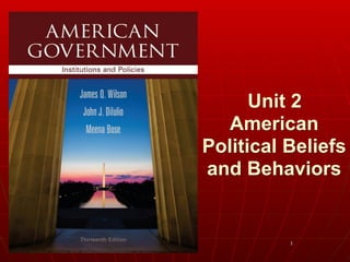 1
Unit 2 
American
Political Beliefs
and Behaviors 
 
