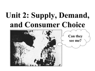 Unit 2: Supply, Demand,
and Consumer Choice
Can they
see me?
 