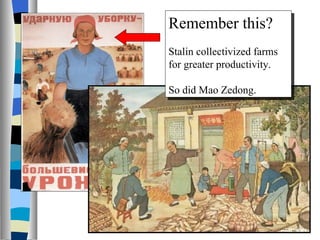 Remember this? Stalin collectivized farms for greater productivity. So did Mao Zedong. 