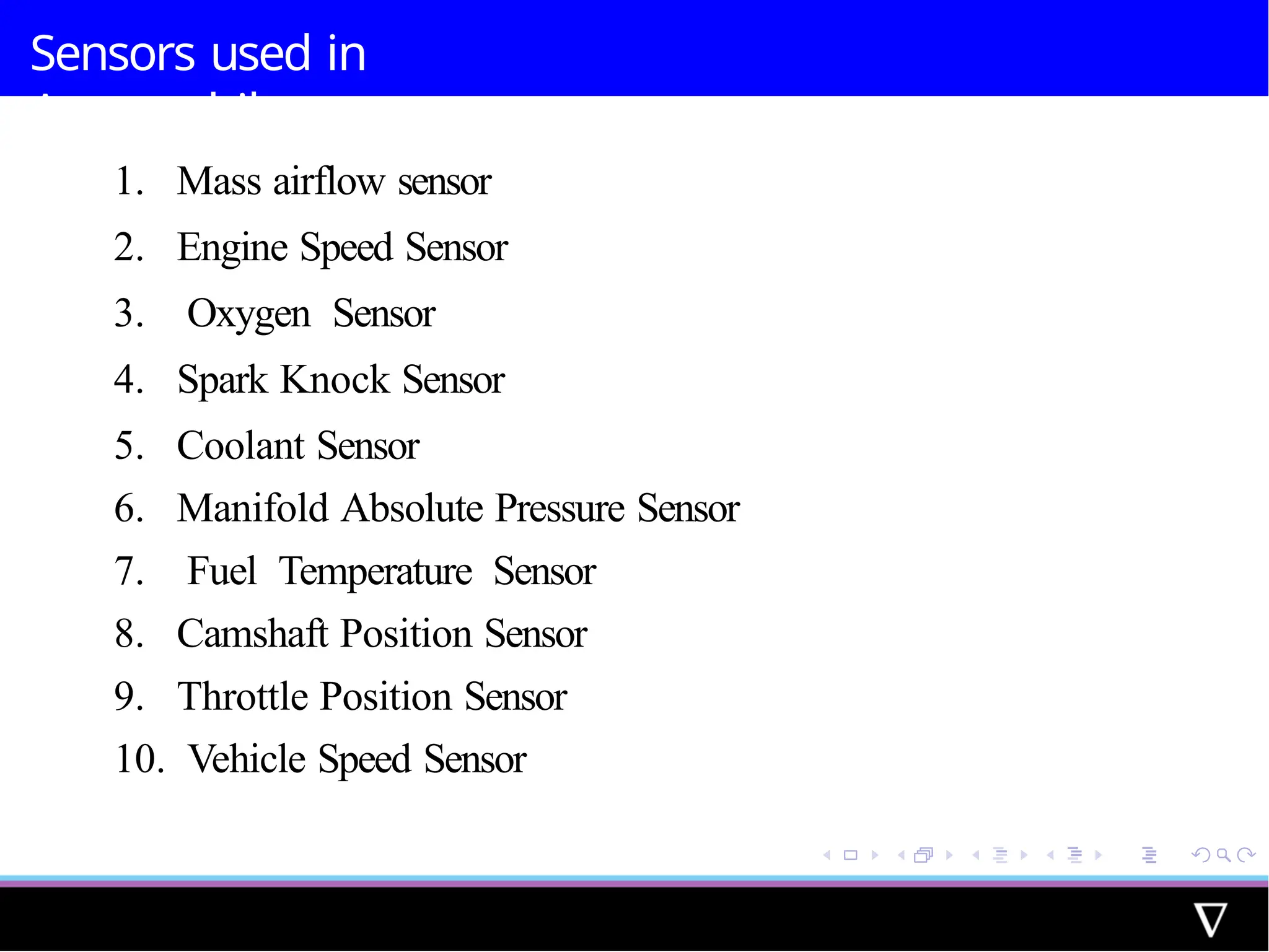 Unit_2 Sensors used in automobiles for Mechatronics Engineering | PPTX
