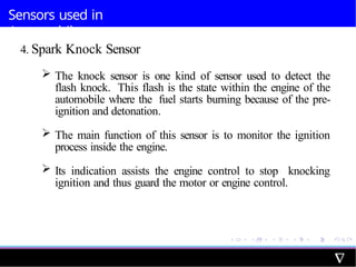 Unit_2 Sensors used in automobiles for Mechatronics Engineering | PPTX