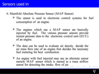 Unit_2 Sensors used in automobiles for Mechatronics Engineering | PPTX