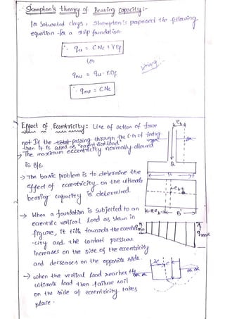 Unit 2 shallow foundations Hand written notes | PDF