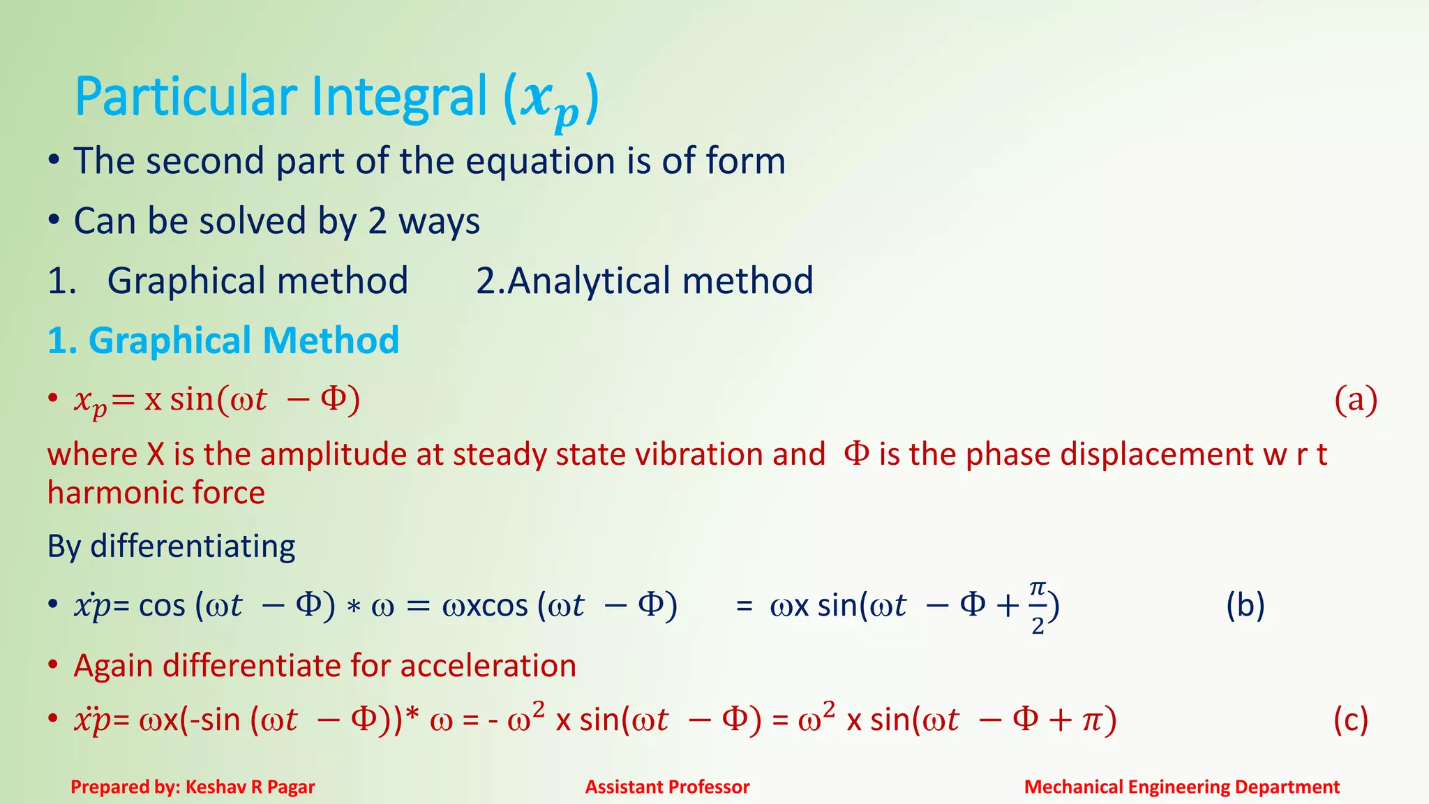 single degree of freedom systems forced vibrations | PDF
