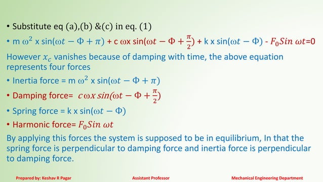 single degree of freedom systems forced vibrations | PDF | Physics ...