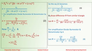 single degree of freedom systems forced vibrations | PDF