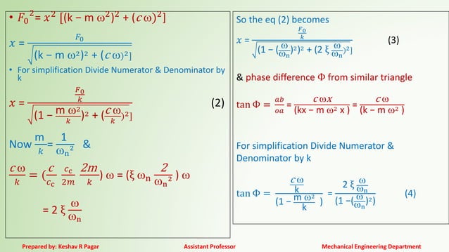 single degree of freedom systems forced vibrations | PDF | Physics ...