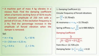 single degree of freedom systems forced vibrations | PDF