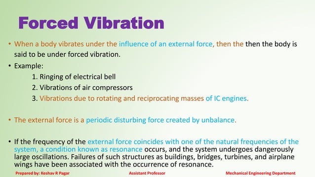 single degree of freedom systems forced vibrations | PDF | Physics ...