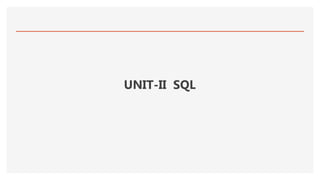 UNIT-II SQL
 