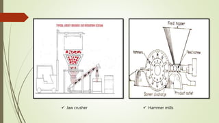  Jaw crusher  Hammer mills
 