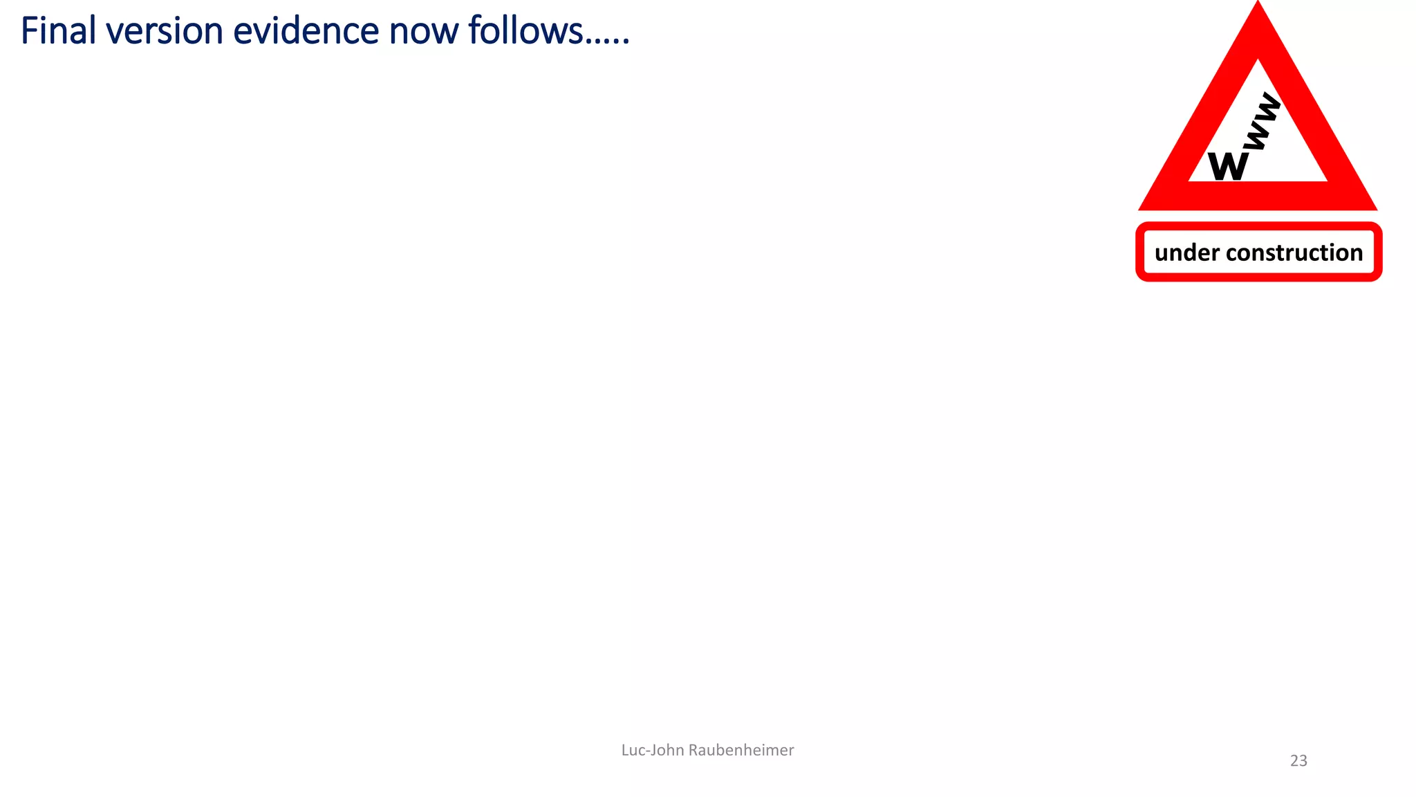 Luc-John Raubenheimer
23
under construction
W
Final version evidence now follows…..
 