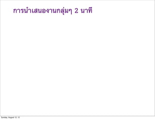 การนำเสนองานกลุมๆ 2 นาที




Sunday, August 12, 12
 