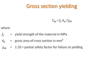 Gross section yielding
 