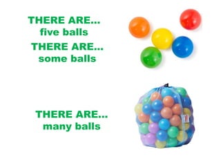 THERE ARE...
five balls
THERE ARE...
some balls
THERE ARE...
many balls
 
