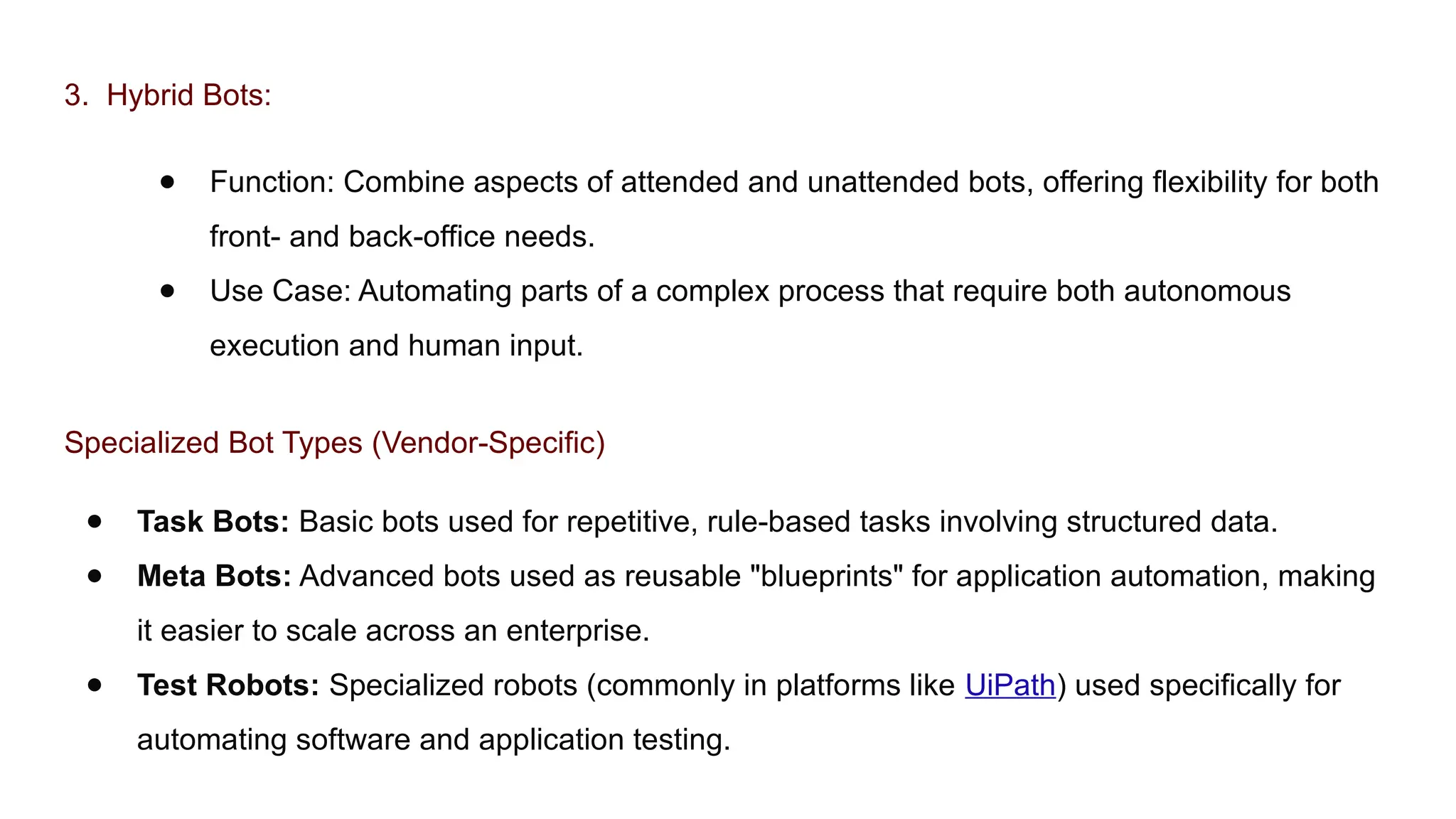 UNIT 2 TYPES OF ROBOTS in robotic process automation.pptx