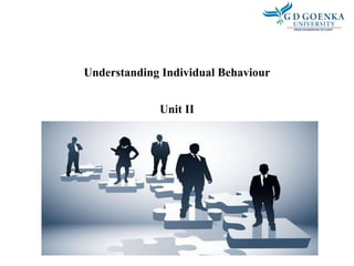 Understanding Individual Behaviour
Unit II
 