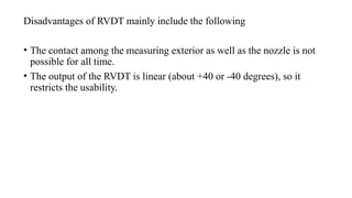 Lvdt,rvdt, hall effect sensors, yoke coil sensor | PPTX