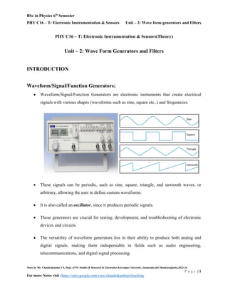 Unit – 2: Wave form generators and Filters | PDF