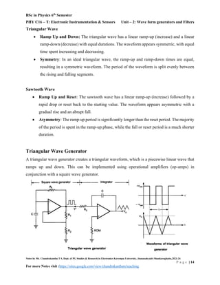 Unit – 2: Wave form generators and Filters | PDF