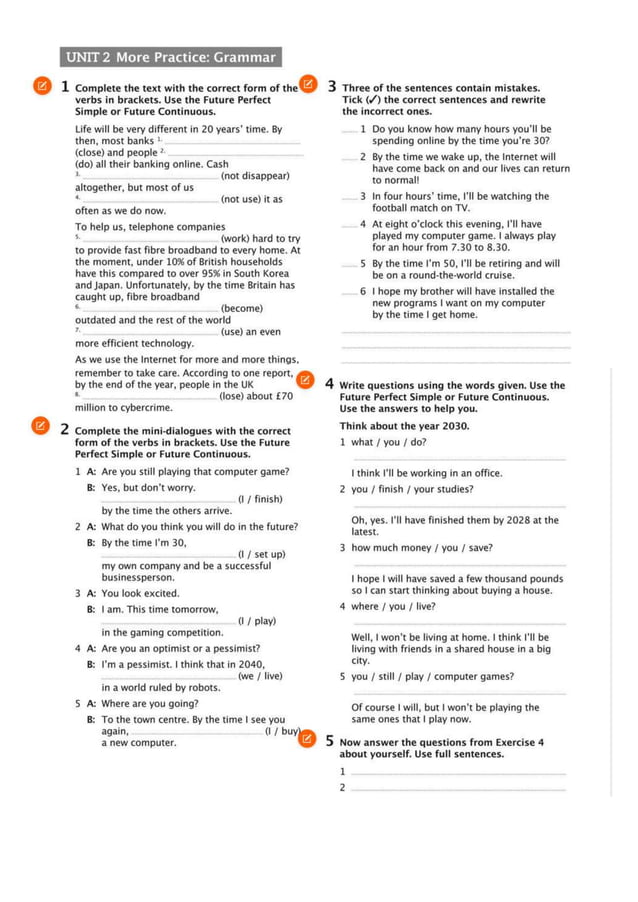 Mindset 1 unit 2 worksheets docx
