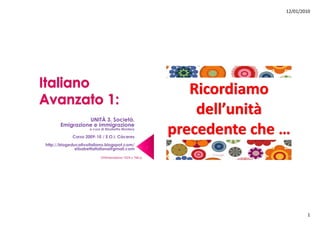 12/01/2010




                                     Ricordiamo
                                      dell unità
                                      dell’unità
                                  precedenteche…
                                  p
                              1



Ottimizzazione 1024 x 768 p




                                                         1
 