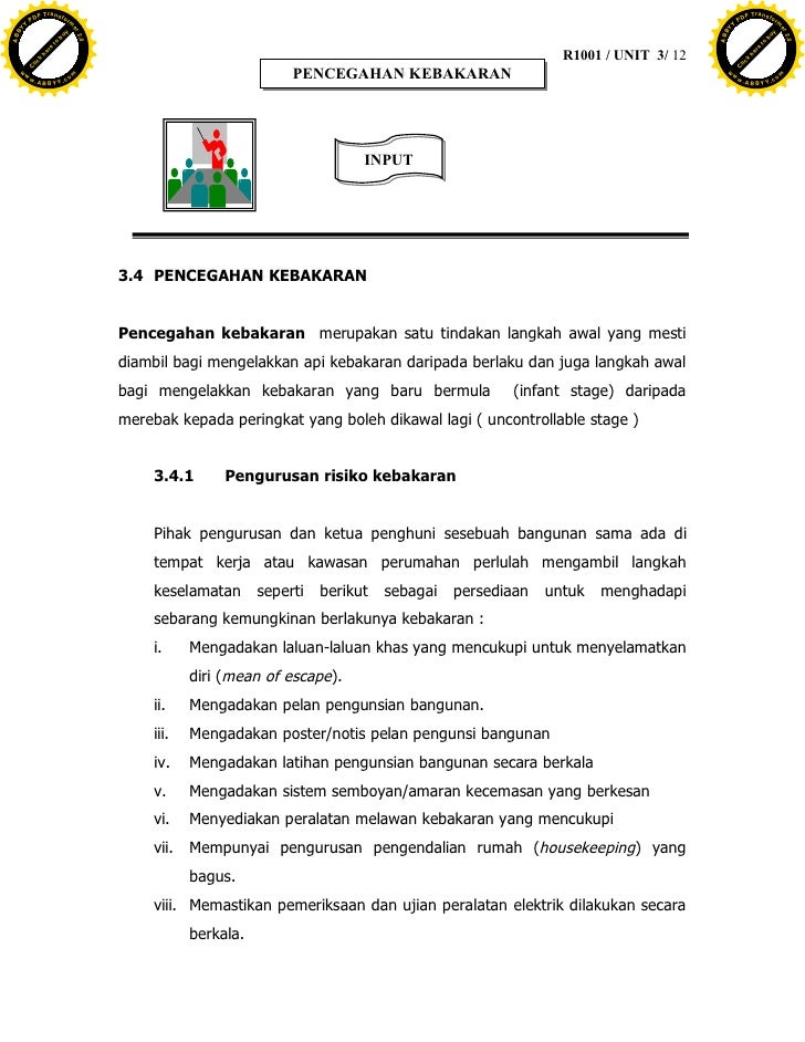 Unit 3 Pencegahan Kebakaran
