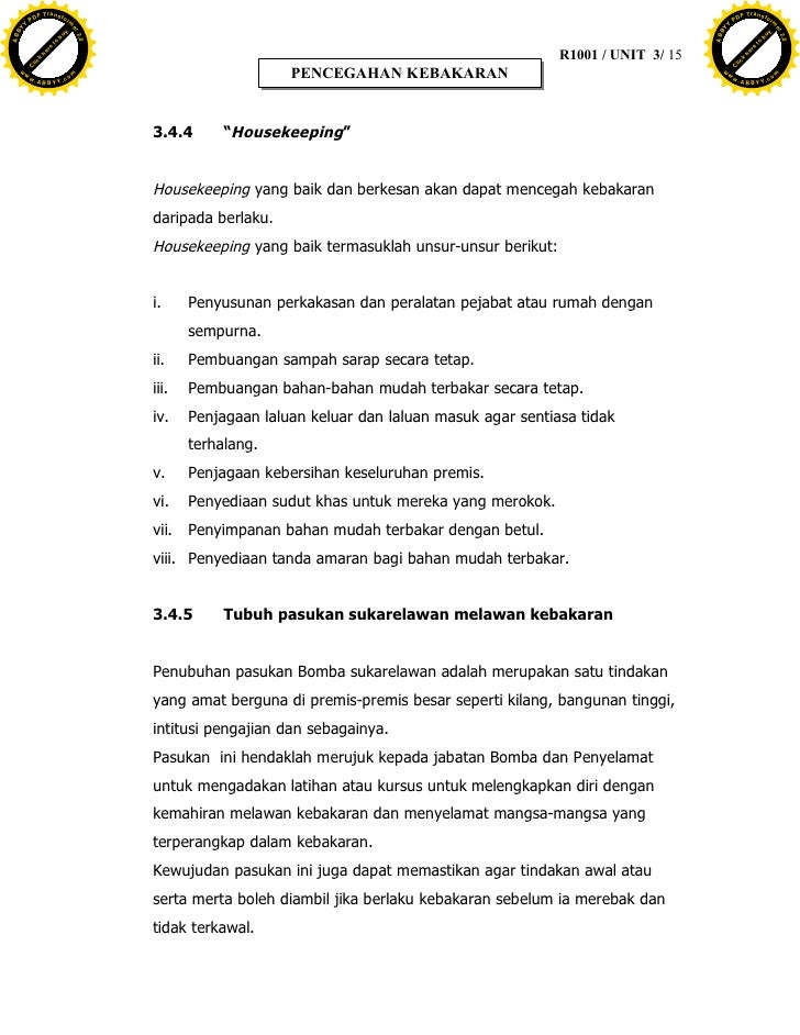 Unit 3 Pencegahan Kebakaran
