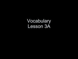 Vocabulary Lesson 3A 