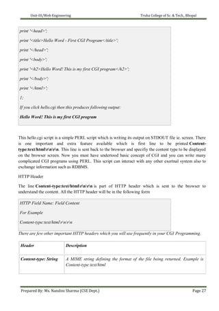 Web Engineering UNIT III as per RGPV Syllabus | PDF