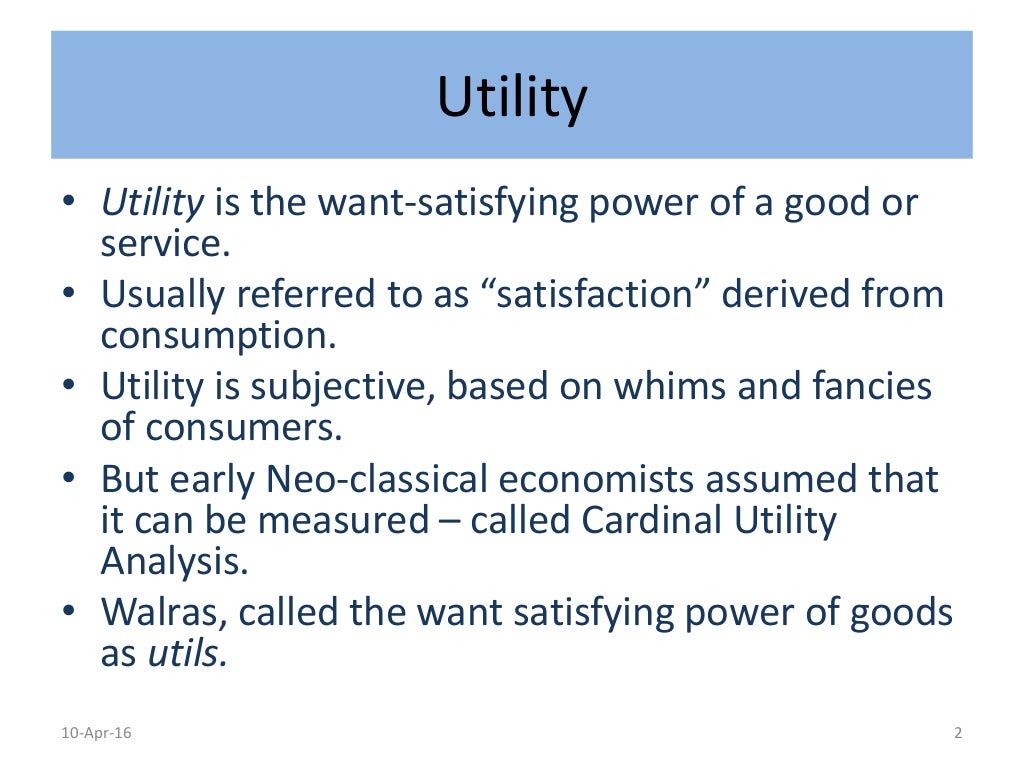 Utility analysis