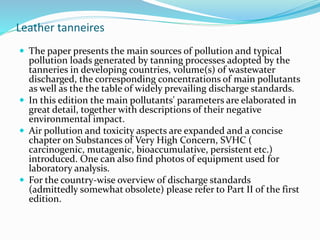 Unit 3- Pollution and treatment of tanner and efflunt