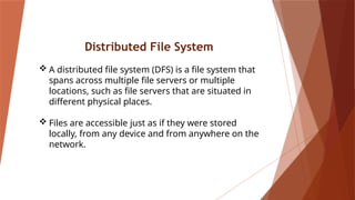 Advanced Operating Systems- Distributed file system and caching | PPTX