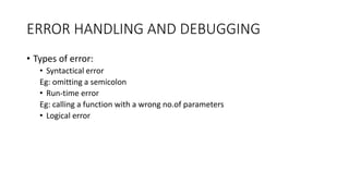 Database design and error handling | PPT
