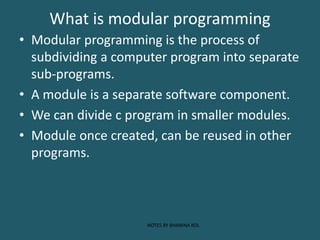 Modular Programming in C | PPT
