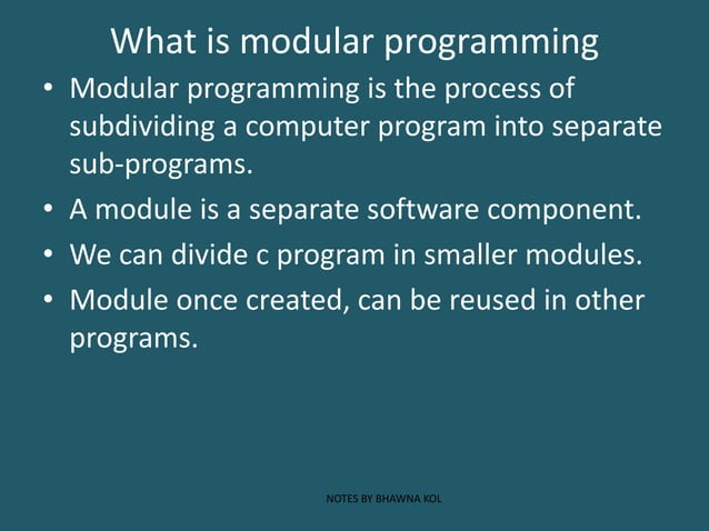 Modular Programming in C | PDF