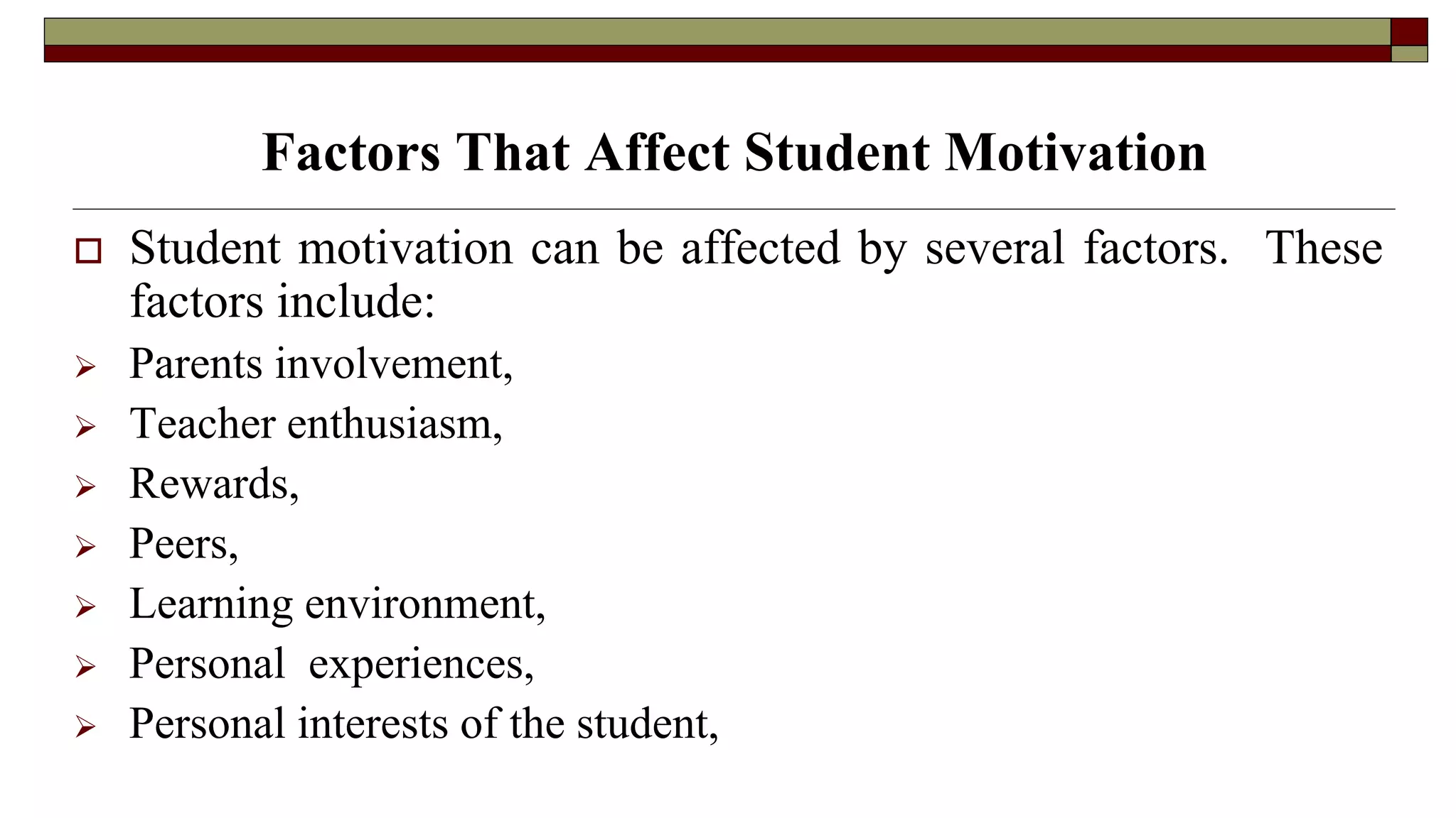STUDENT MOTIVATION | PPTX