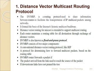 1. Distance Vector Multicast Routing
Protocol
4/5/2022 Karpagam Institute of Technology 203
 