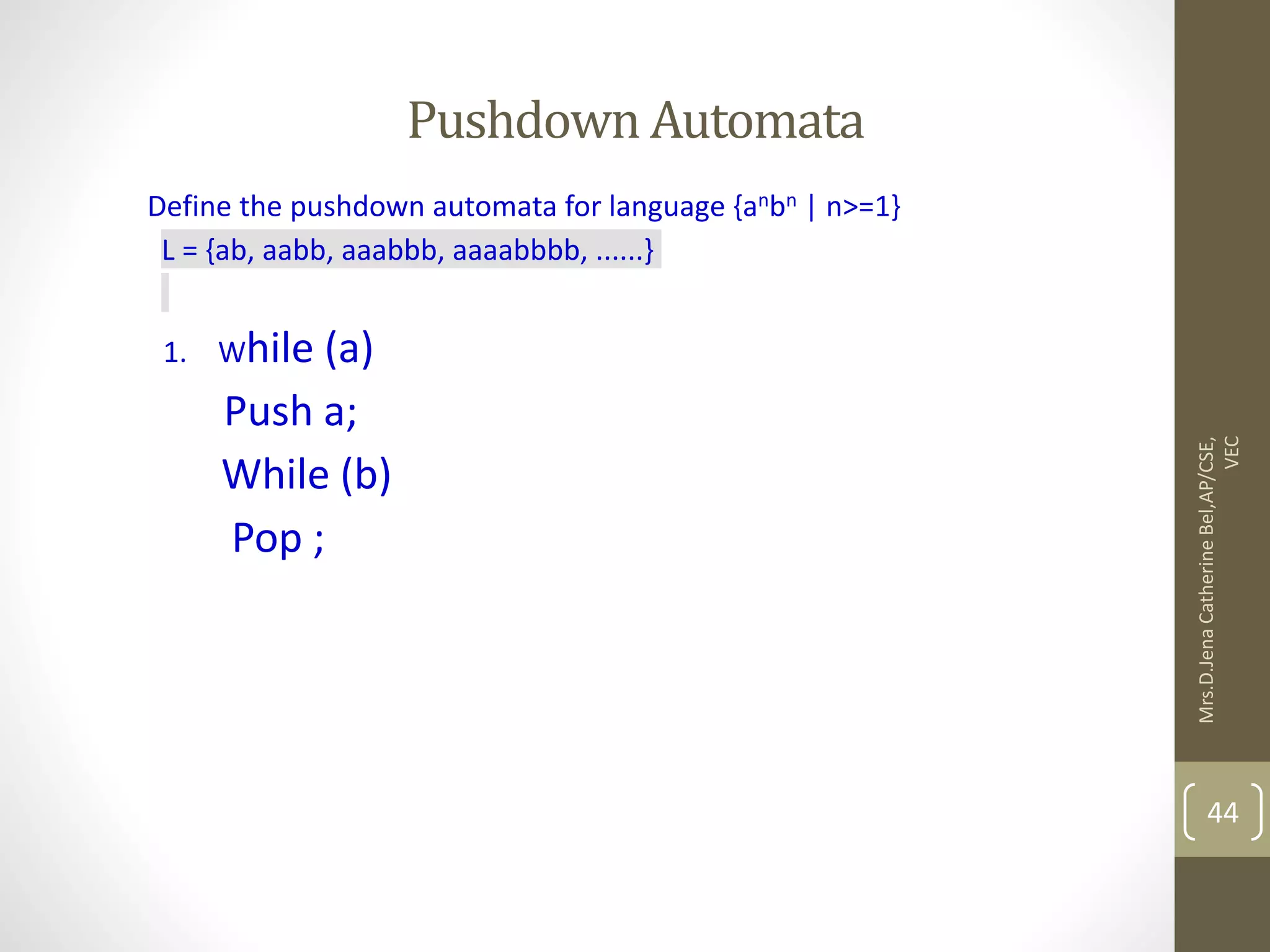 Theory of Computation Unit 3 | PPTX