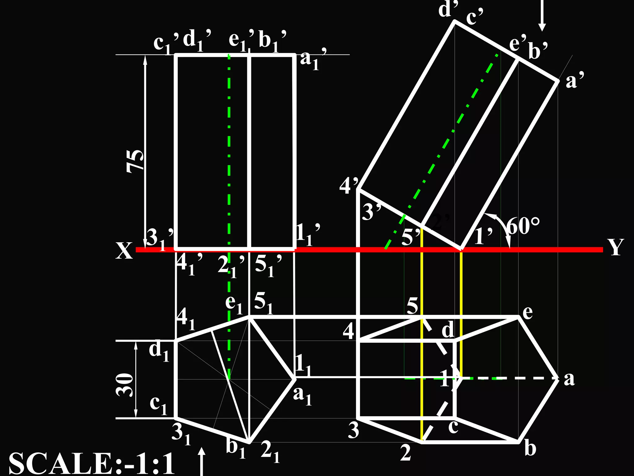 a’
5
c1’
X Y
31’
21’
4
11
51
41
21
31
a1
d1
c1
b1
e1
d1’ b1’
e1’
a1’
c’
d’
b’
e’
11’
51’
41’
a
b
e
d
3
2
1
60°
30
SCALE:-1:1
75
c
 
