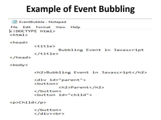 Example of Event Bubbling
 