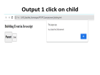 Output 1 click on child
 