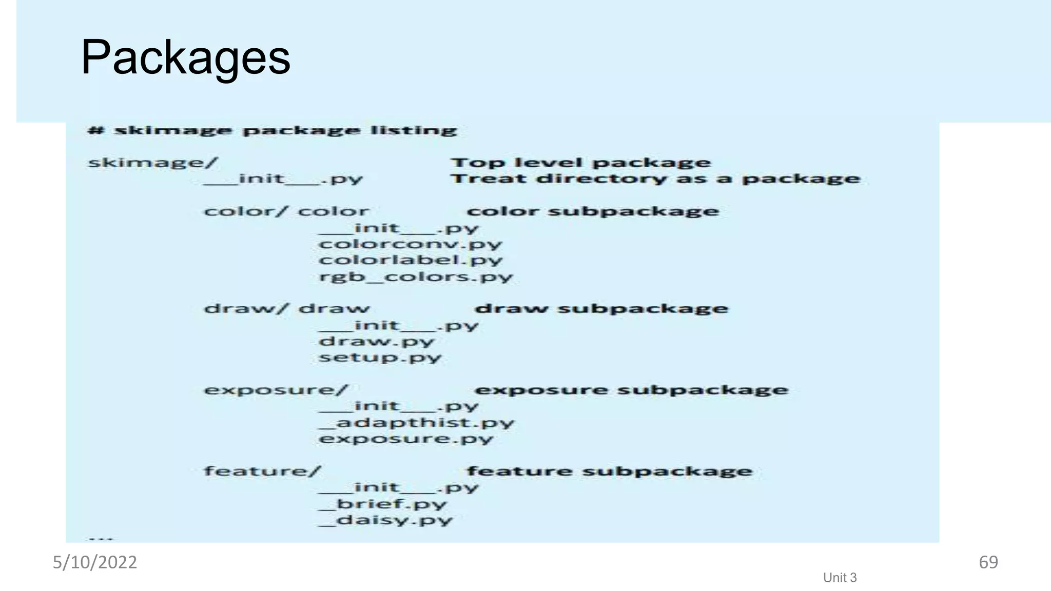 Packages
Unit 3
5/10/2022 69
 