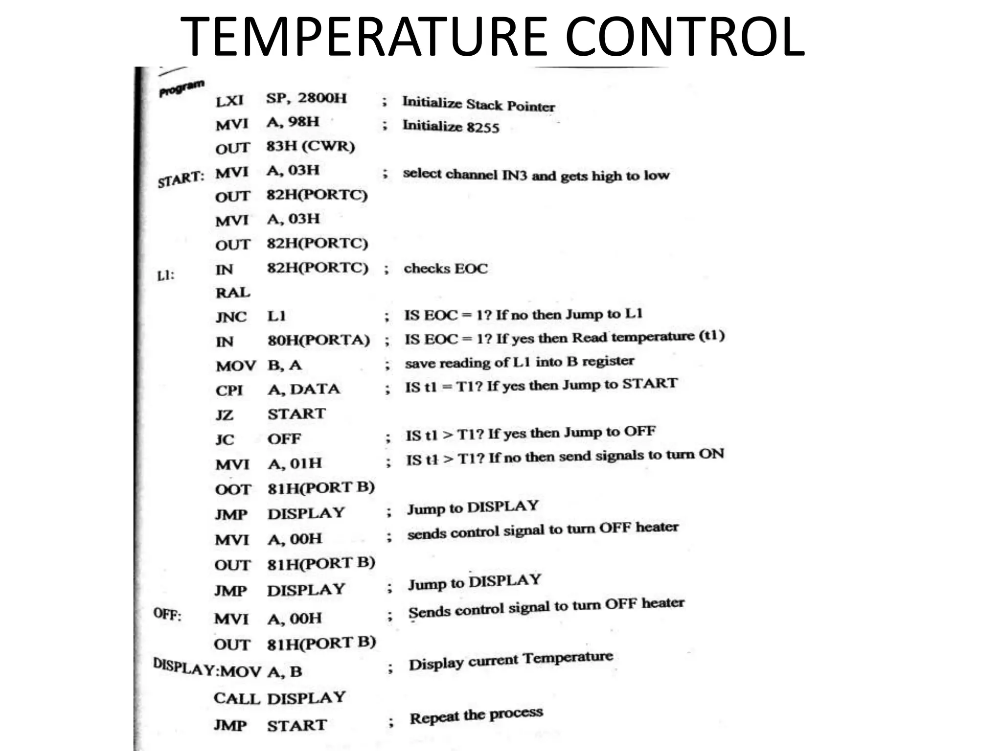 TEMPERATURE CONTROL
 