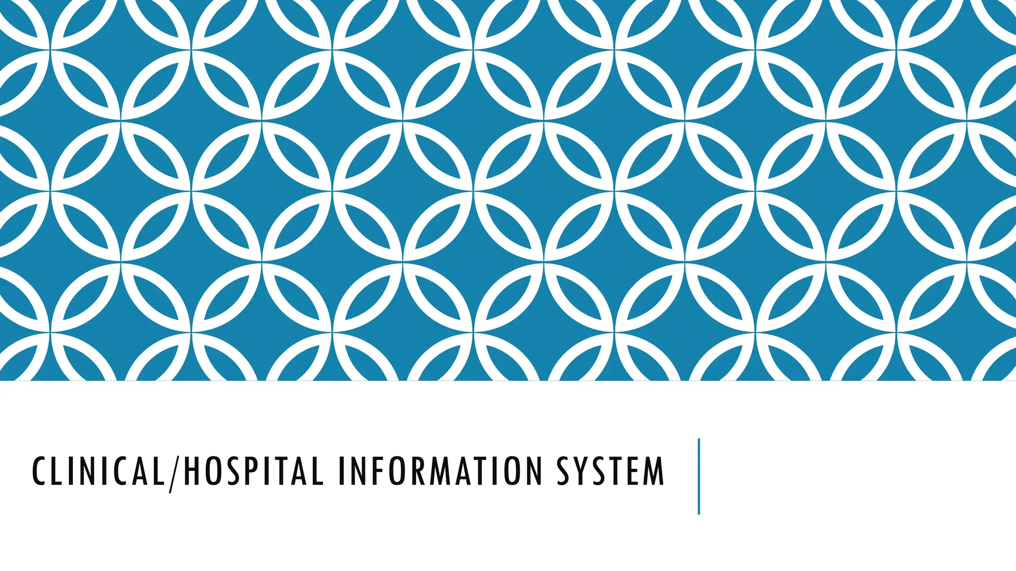 CLINICAL/HOSPITAL INFORMATION SYSTEM
 