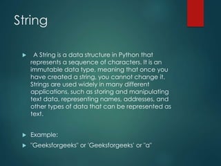 ppt notes python language operators and data | PPT image.