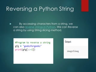 ppt notes python language operators and data | PPT