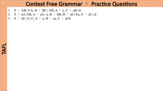 Theory of Automata and CGFG for learning | PPTX
