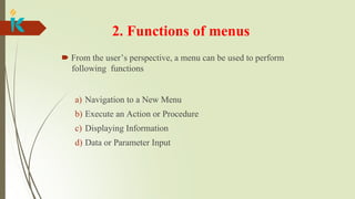 unit -System menus and navigation schemes | PPTX