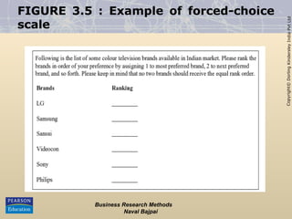 Copyright©
Dorling
Kindersley
India
Pvt
Ltd
FIGURE 3.5 : Example of forced-choice
scale
Business Research Methods
Naval Bajpai
 